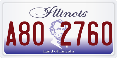 IL license plate A802760
