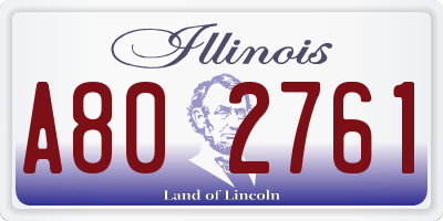 IL license plate A802761