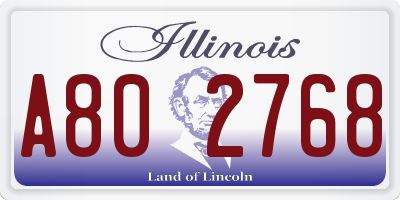 IL license plate A802768