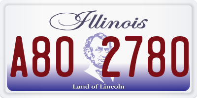 IL license plate A802780