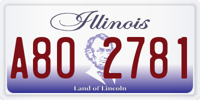 IL license plate A802781