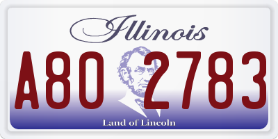 IL license plate A802783