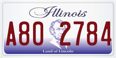 IL license plate A802784
