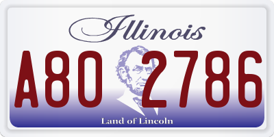 IL license plate A802786