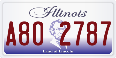IL license plate A802787