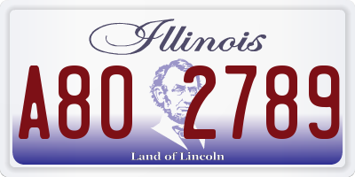 IL license plate A802789