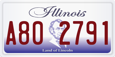 IL license plate A802791