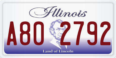 IL license plate A802792
