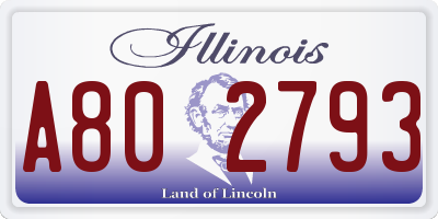 IL license plate A802793