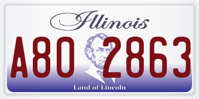 IL license plate A802863