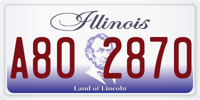 IL license plate A802870