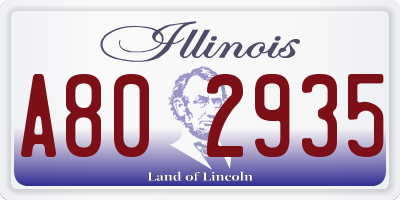 IL license plate A802935