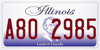 IL license plate A802985