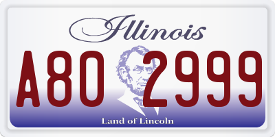 IL license plate A802999