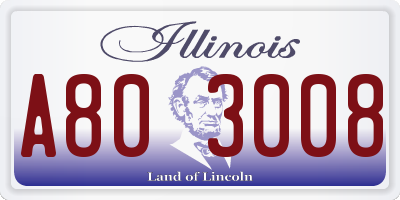 IL license plate A803008