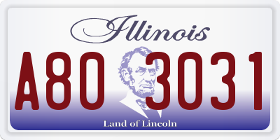 IL license plate A803031