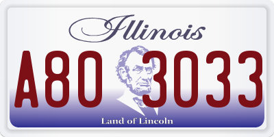 IL license plate A803033