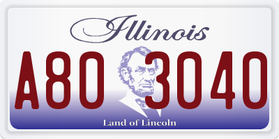IL license plate A803040