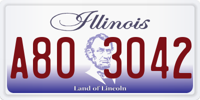IL license plate A803042