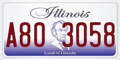 IL license plate A803058
