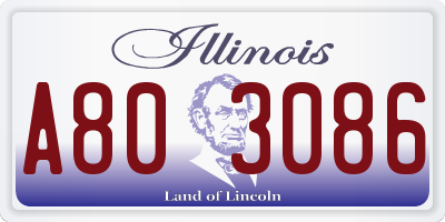 IL license plate A803086