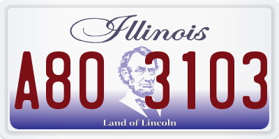 IL license plate A803103