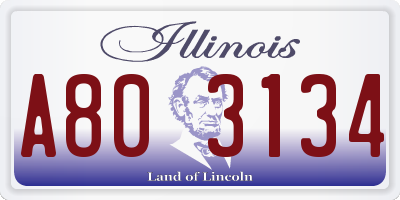 IL license plate A803134