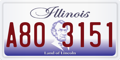 IL license plate A803151
