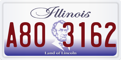 IL license plate A803162