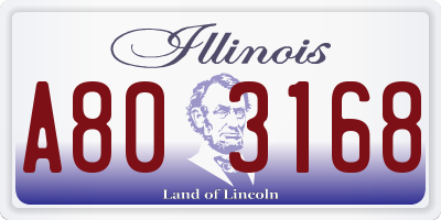 IL license plate A803168