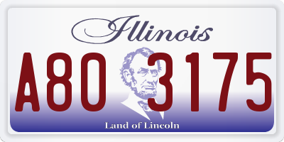 IL license plate A803175