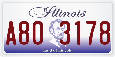 IL license plate A803178