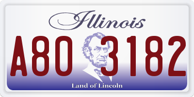 IL license plate A803182