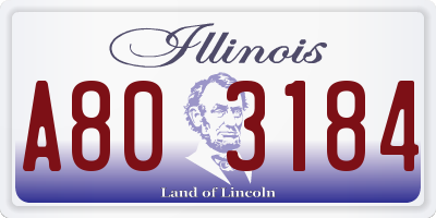 IL license plate A803184