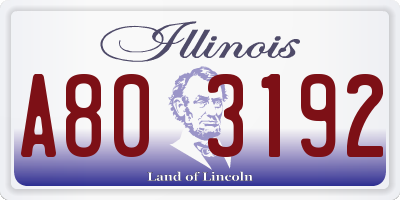 IL license plate A803192
