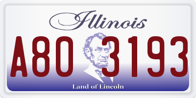 IL license plate A803193