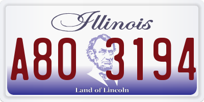 IL license plate A803194