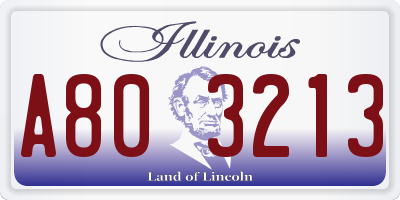 IL license plate A803213