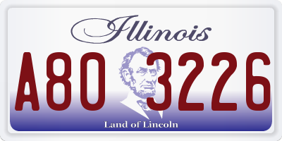 IL license plate A803226