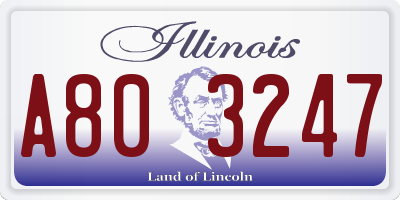 IL license plate A803247
