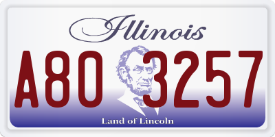 IL license plate A803257