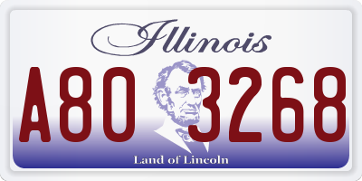 IL license plate A803268