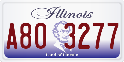 IL license plate A803277