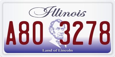 IL license plate A803278