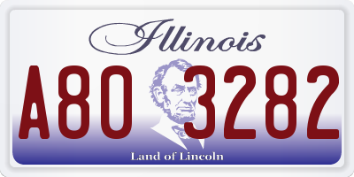 IL license plate A803282