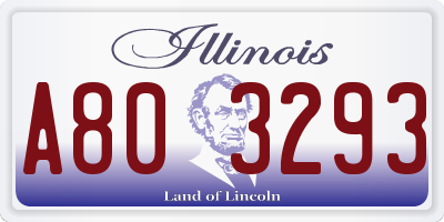 IL license plate A803293