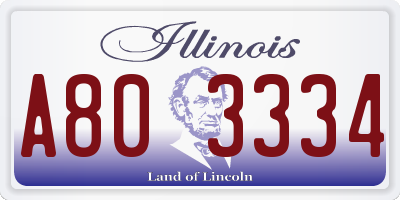 IL license plate A803334