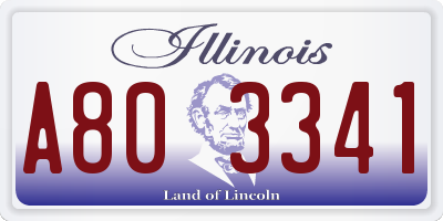 IL license plate A803341