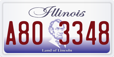 IL license plate A803348