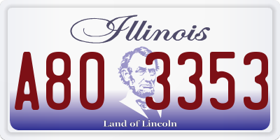 IL license plate A803353